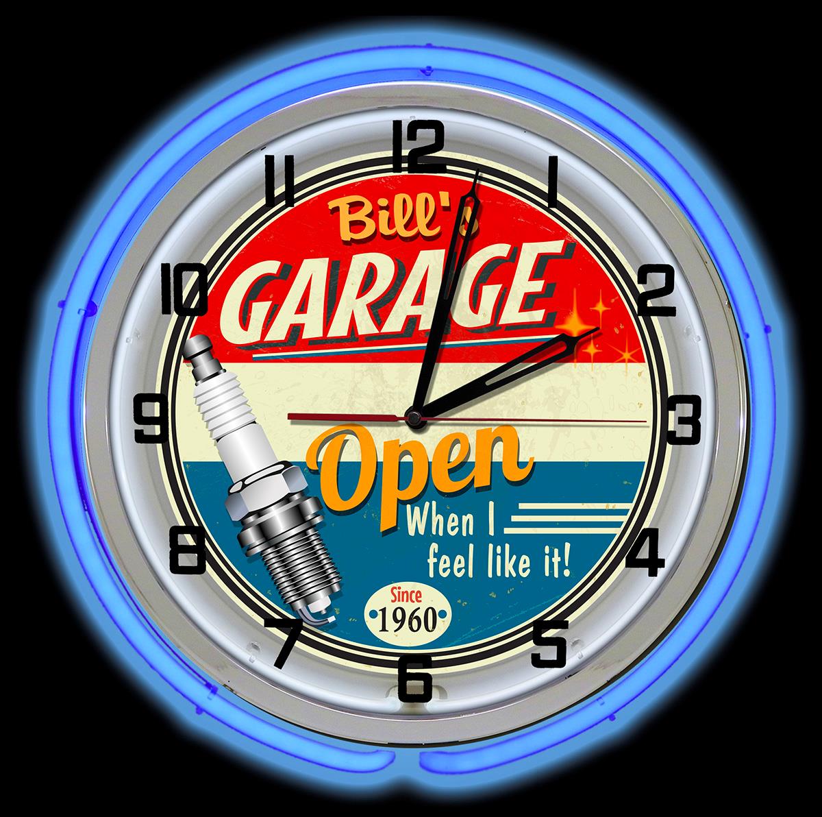 Custom Neon Garage Clocks Designs Customized 18 Neon Sign Garage Clock From Redeye Laserworks