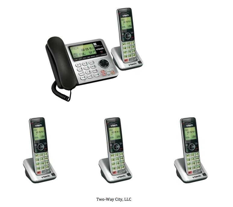 VTech CS6649 Corded Base Phone System w/ 4 Cordless CS6609 Handsets