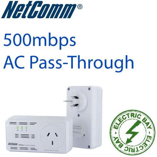 Netcomm-NP504-Powerline-Adapters-with-AC-Pass-Through-500Mbps