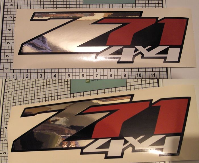Z71 Decals Pair Set of 2 PREMIUM 5Yr Chrome Red Decals