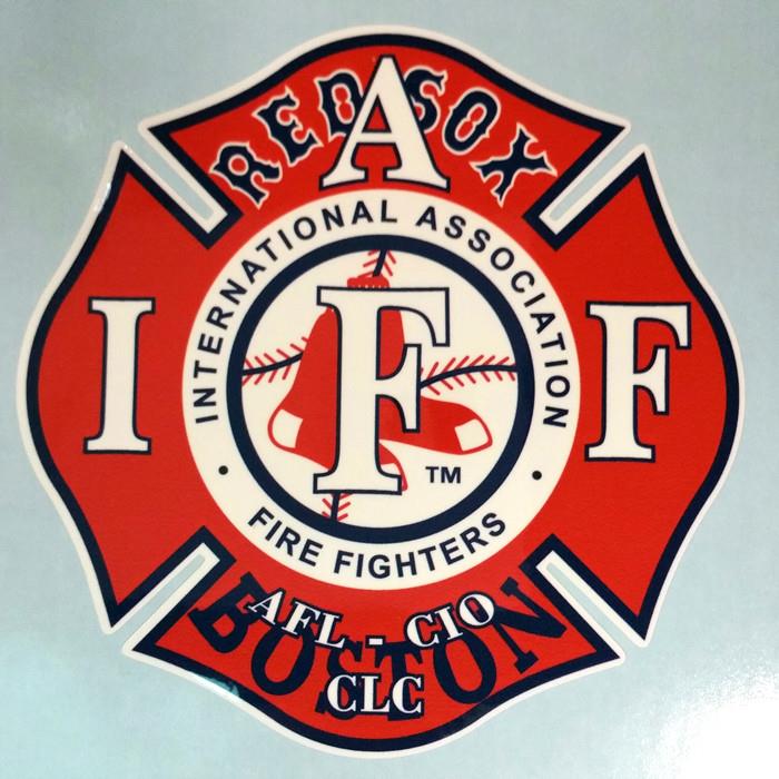 IAFF Firefighter Decals SET Boston Red Sox Premium Quality Lamination 0038