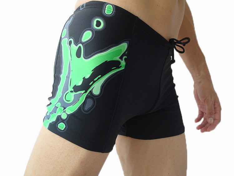 Speedo Mens Bathing Lycra Swim Shorts Black Green M 2830 eBay