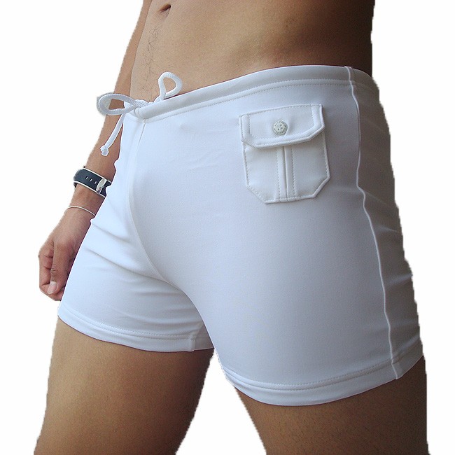 Speedo Mens Bathing Suit Shorts Swimwear White L 2931