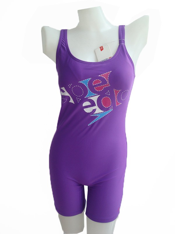 NWT Womens Speedo Lycra Legsuit One Piece Swimsuit Purple L / 33