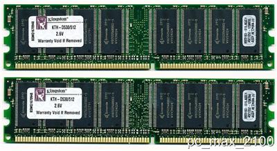 Desktop Memory on 1gb 2x512mb Ddr Pc3200 400mhz Desktop Memory Kingston Kth D530 512