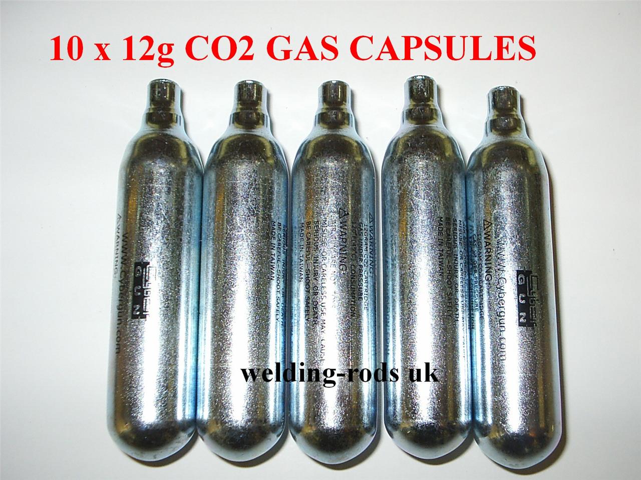 10 x CYBERGUN CO2 GAS CAPSULES SHOOTING AIR RIFLE AIR PISTOL 1ST CLASS
