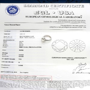 DIAMOND ENGAGEMENT RING 4 01 CT EGL Certificate K VS2 eBay