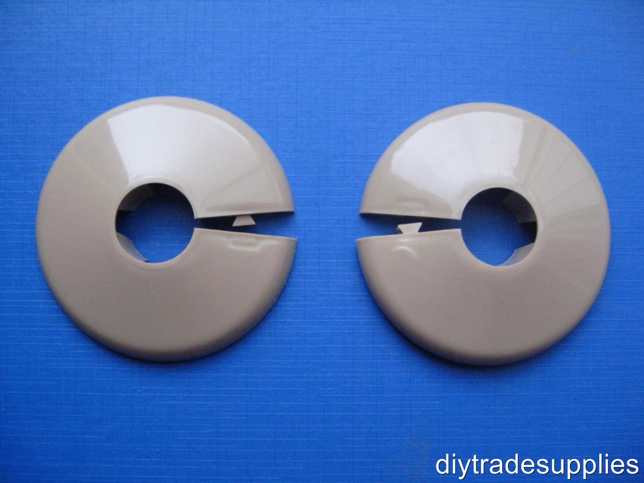 15mm Pipe Rose Collar Hole Cover Available in White Teak Oak or Stone