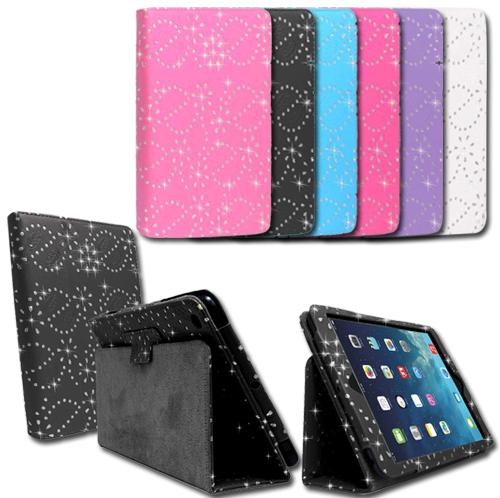 Diamond Bling Sparkly Leather Flip Case Cover For Apple iPad / Samsung Tablet - Picture 1 of 1