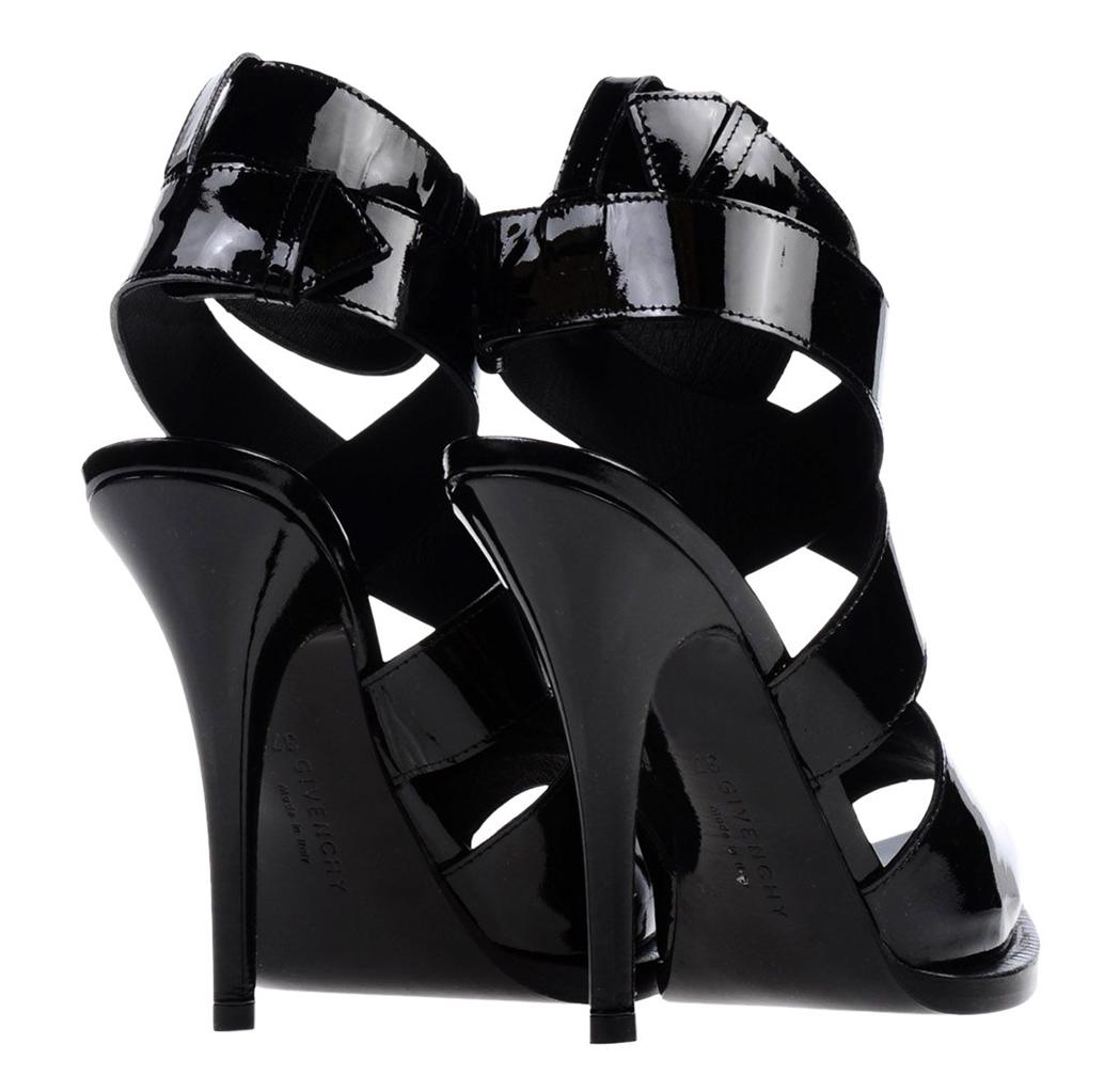 new givenchy patent leather black platform heels strappy shoes sandals 38 8 ebay new givenchy patent leather black platform heels strappy shoes sandals 38 8 ebay