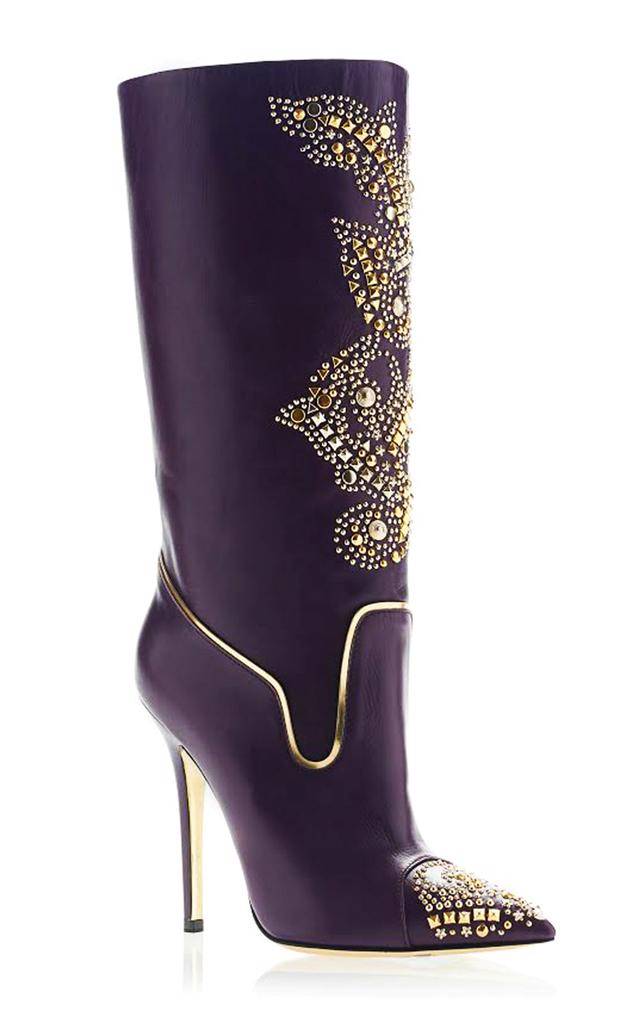 versace purple boots