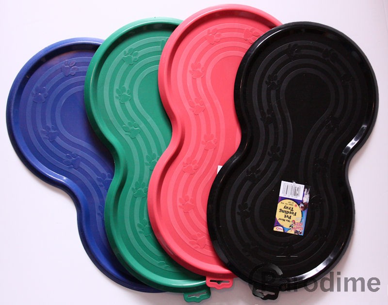 Cat Dog Pet Feeding Tray Mat With Lipped Edge No Mess Plastic eBay