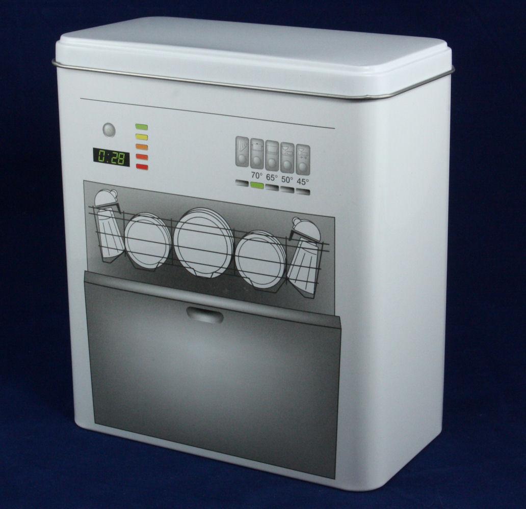 Dishwasher Tablets Novelty Storage Tin Box Container 16cm x 8.5cm x 18
