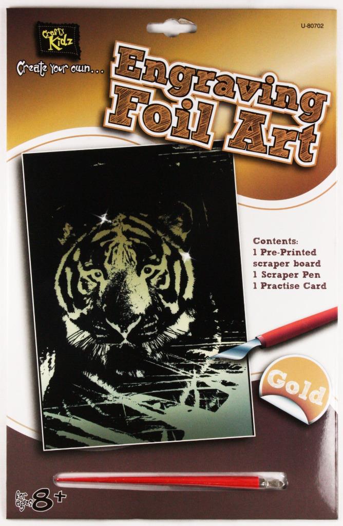 Engraving Foil Art Set Kit 4 Designs Scraper Picture Board Pen Kids