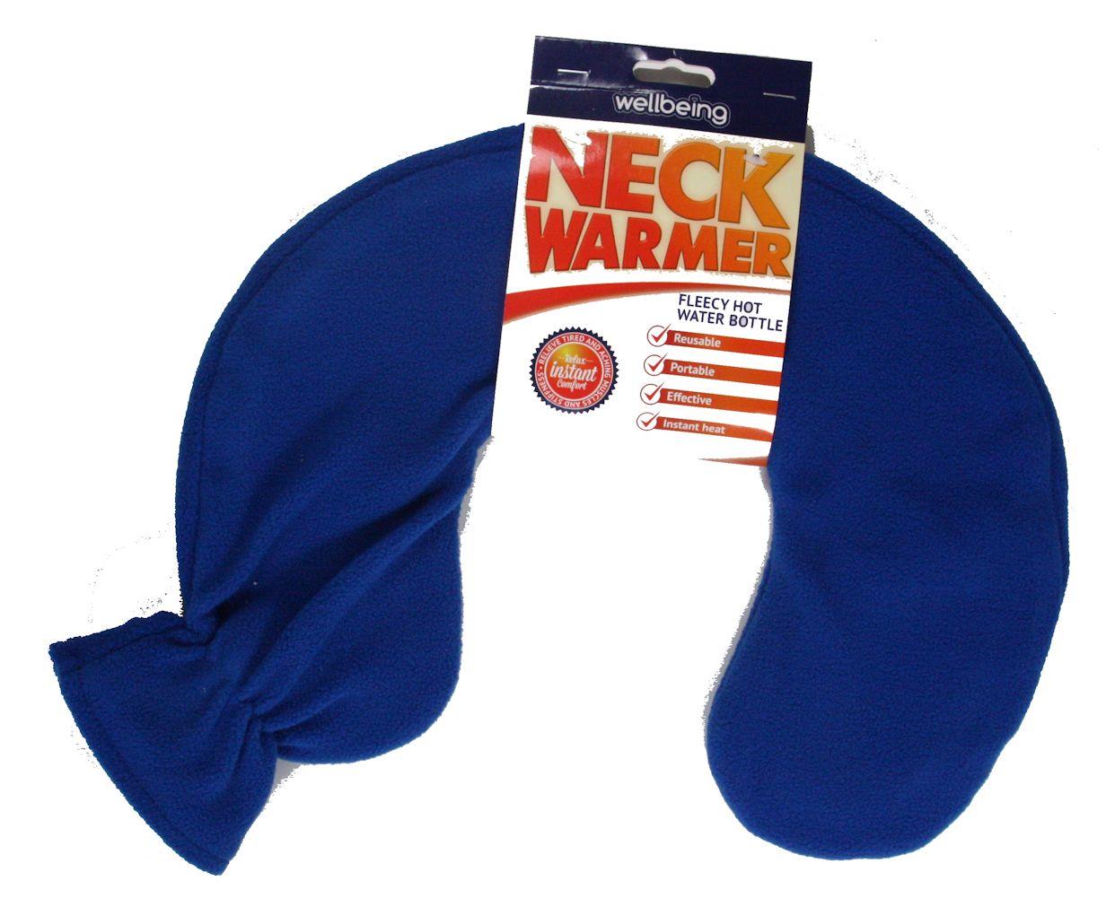 Fleece Neck Warmer Hot Water Bottle Pink or Blue Aches Pains Stiffness