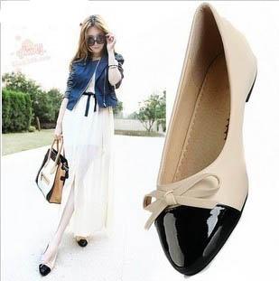 two tone ballet pumps