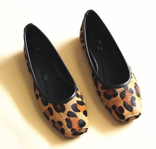 square toe ballet flats leather