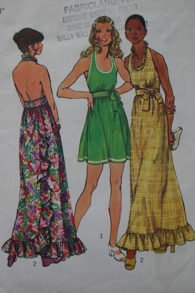 VINTAGE SIMPLICITY HALTER DRESS PATTERNS 2 LENGTHS eBay