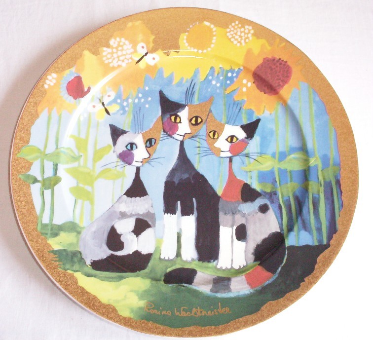 goebel rosina wachtmeister cat charger plate tre gatti e girasole goebel rosina wachtmeister cat charger plate tre gatti e girasole, Garten seite