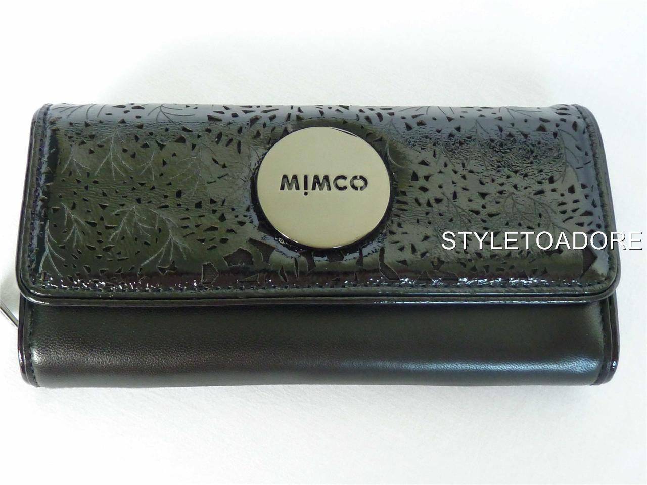 MIMCO VAUDEVILLE LARGE WALLET BLACK / GUNMETAL LEATHER BNWT RRP
