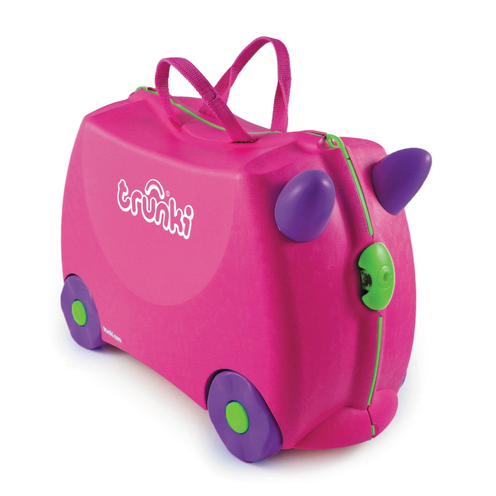 TRUNKI KIDS SUITCASE RIDE ON / PULL ALONG HAND LUGGAGE FREE UK