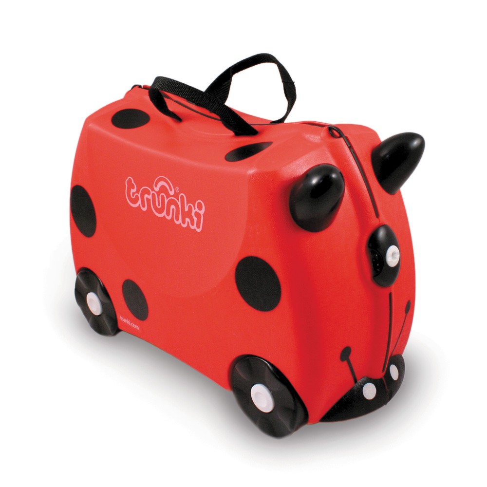 TRUNKI KIDS SUITCASE RIDE ON / PULL ALONG HAND LUGGAGE FREE UK