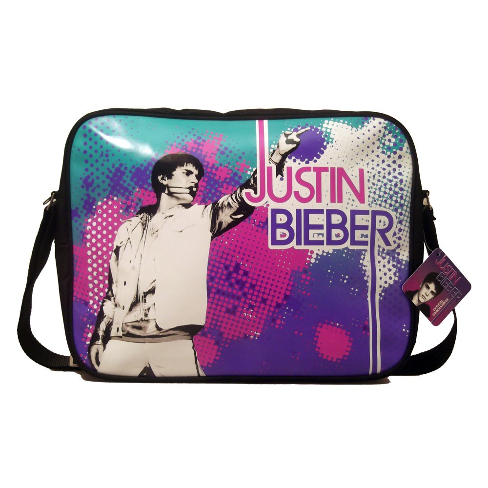 JUSTIN BIEBER DELUXE MESSENGER SHOULDER BAG NEW & OFFICIAL - PURPLE