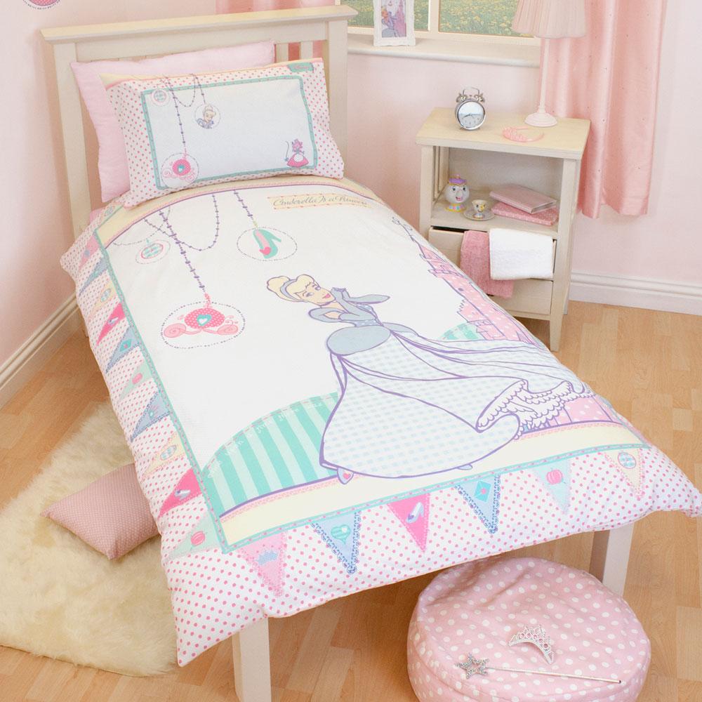 DISNEY PRINCESS CINDERELLA 'CASTLE' PREMIUM GLITTER DUVET COVER FREE P&P!