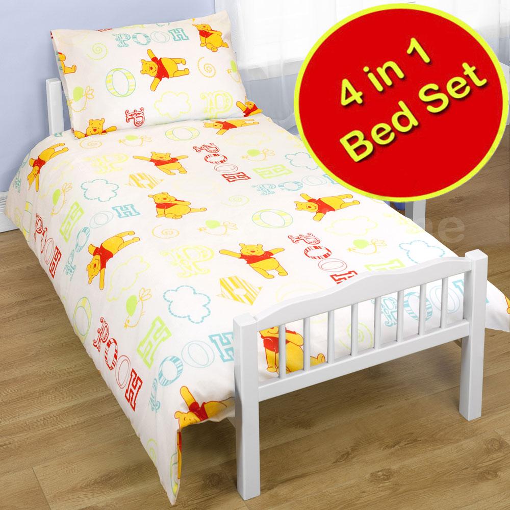 4 in 1 CHARACTER BEDDING BUNDLES TO FIT JUNIOR & TODDLER BEDS NEW