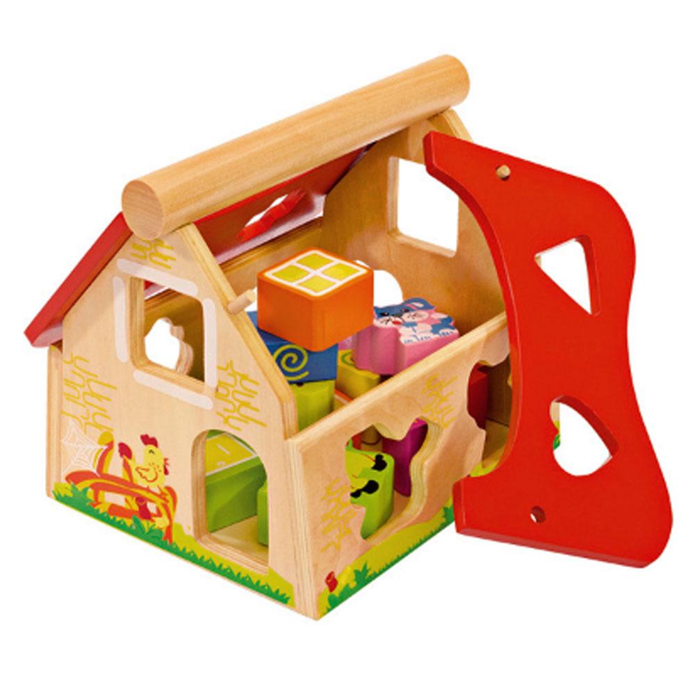 WOODEN FARM HOUSE SHAPE SORTER by LEOMARK NEW ACTIVITY TOY KIDS eBay