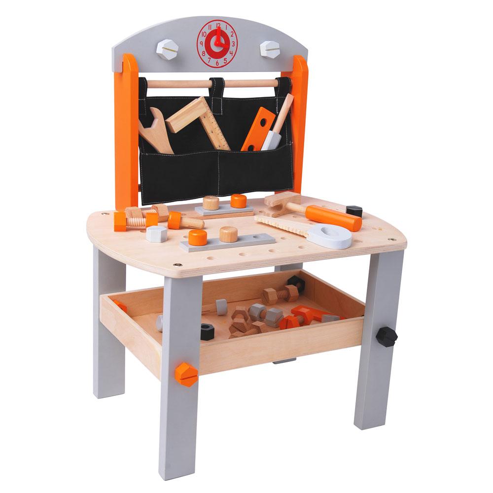 Details about Wooden Work Bench Role Play Fun Tools by Leomark New 