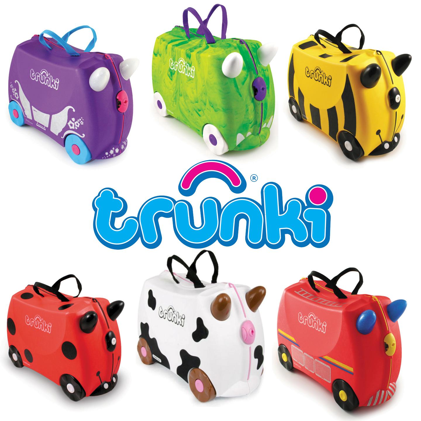 purple trunki suitcase