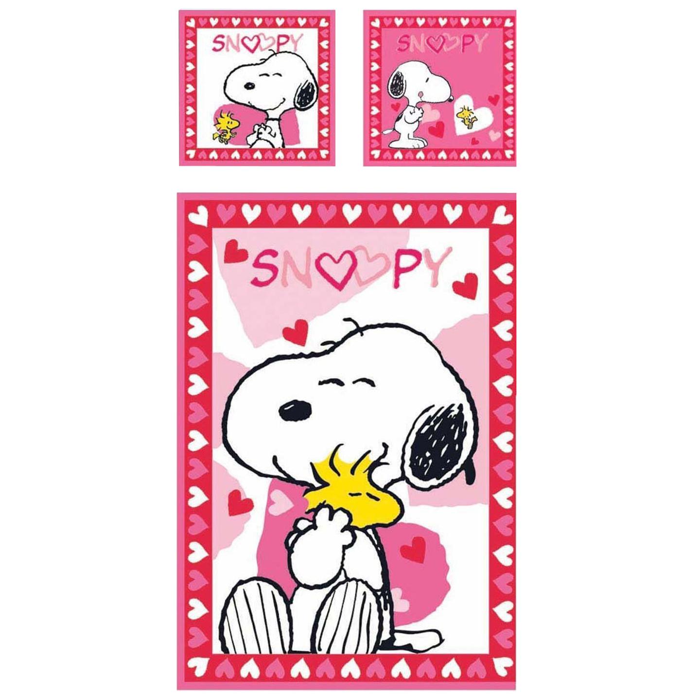 PEANUTS SNOOPY 'LOVE' DUVET COVER & PILLOWCASE NEW & 100% OFFICIAL ...