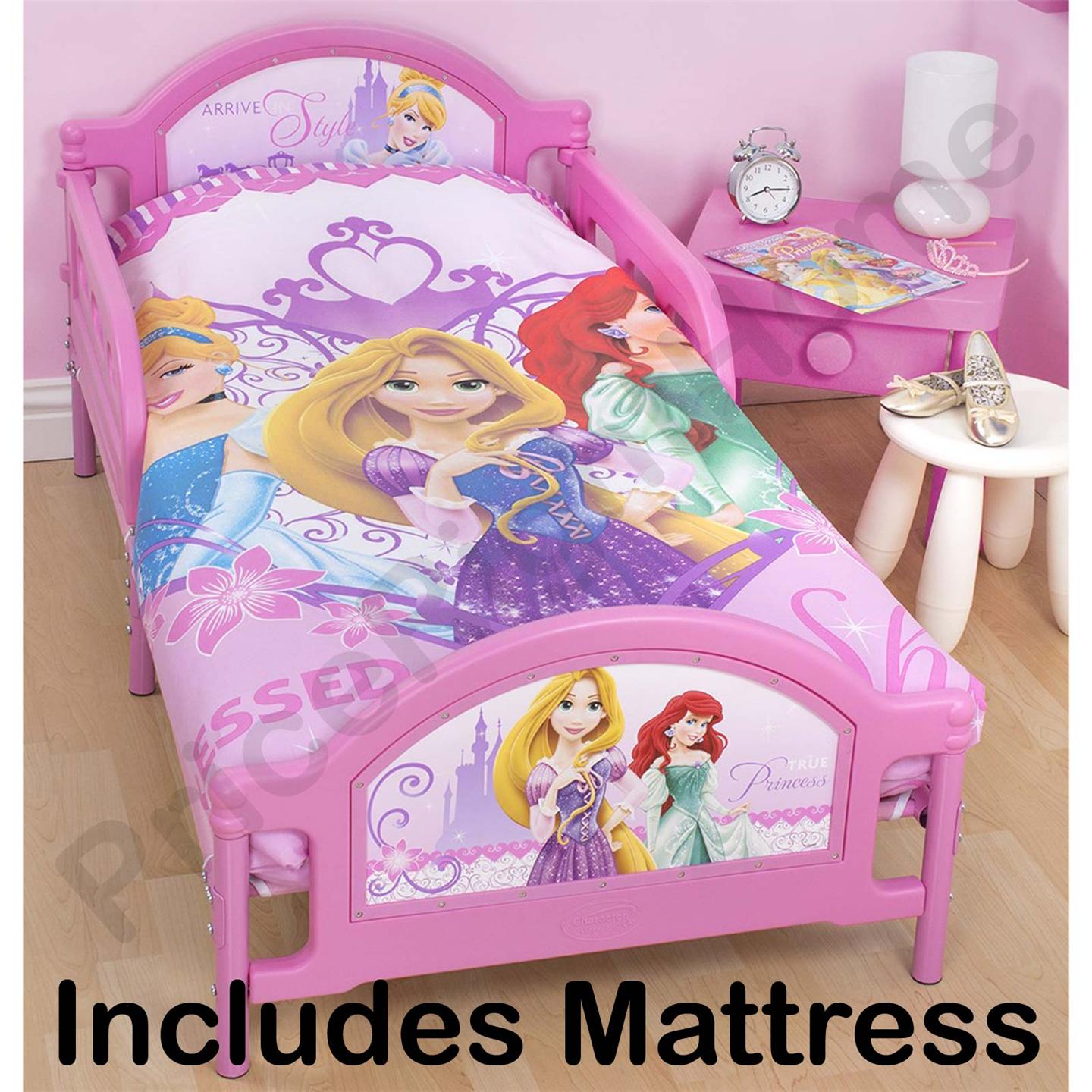 OFFICIAL DISNEY AND CHARACTER JUNIOR TODDLER BEDS WITH MATTRESS - NEW - Picture 3 of 11