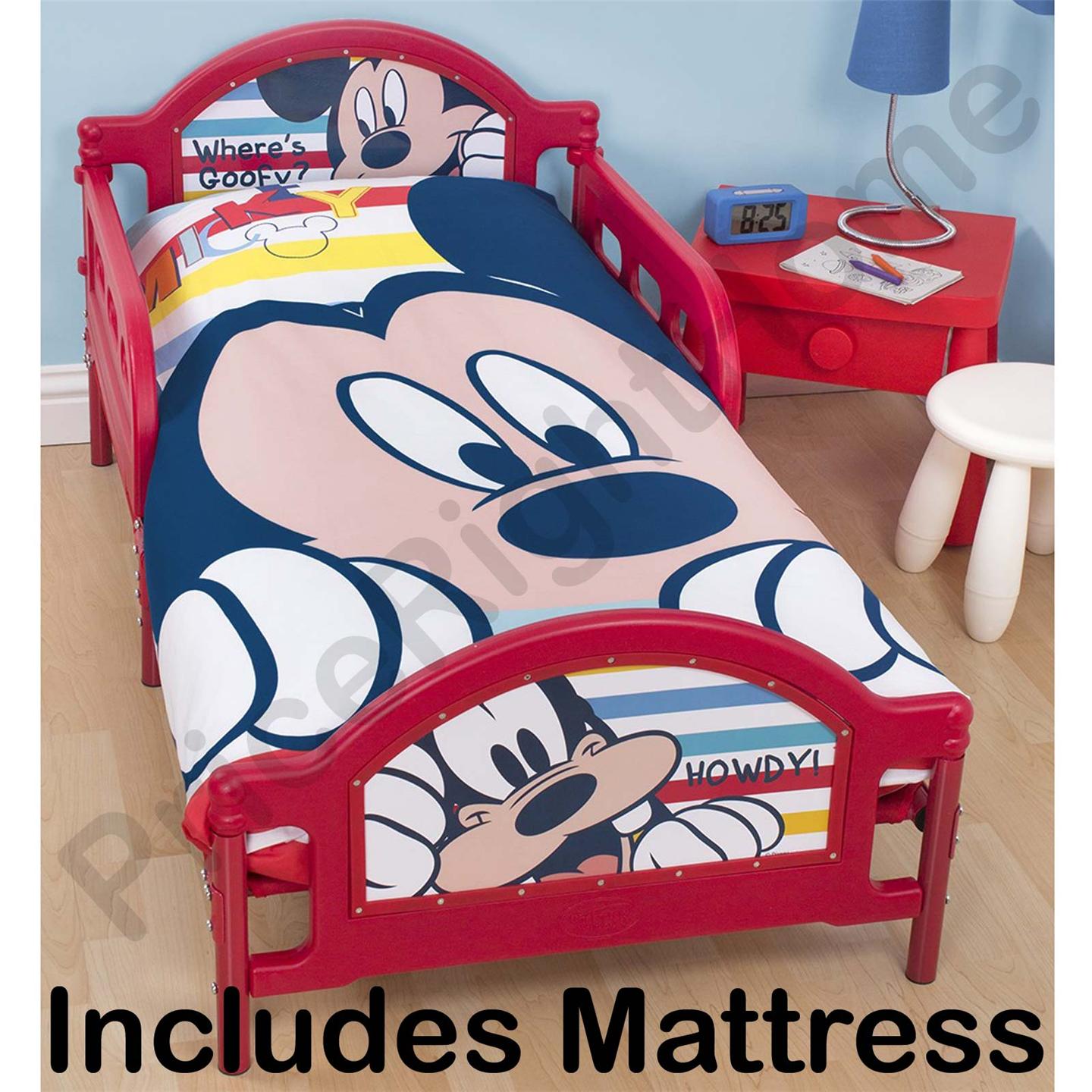 OFFICIAL DISNEY AND CHARACTER JUNIOR TODDLER BEDS WITH MATTRESS NEW