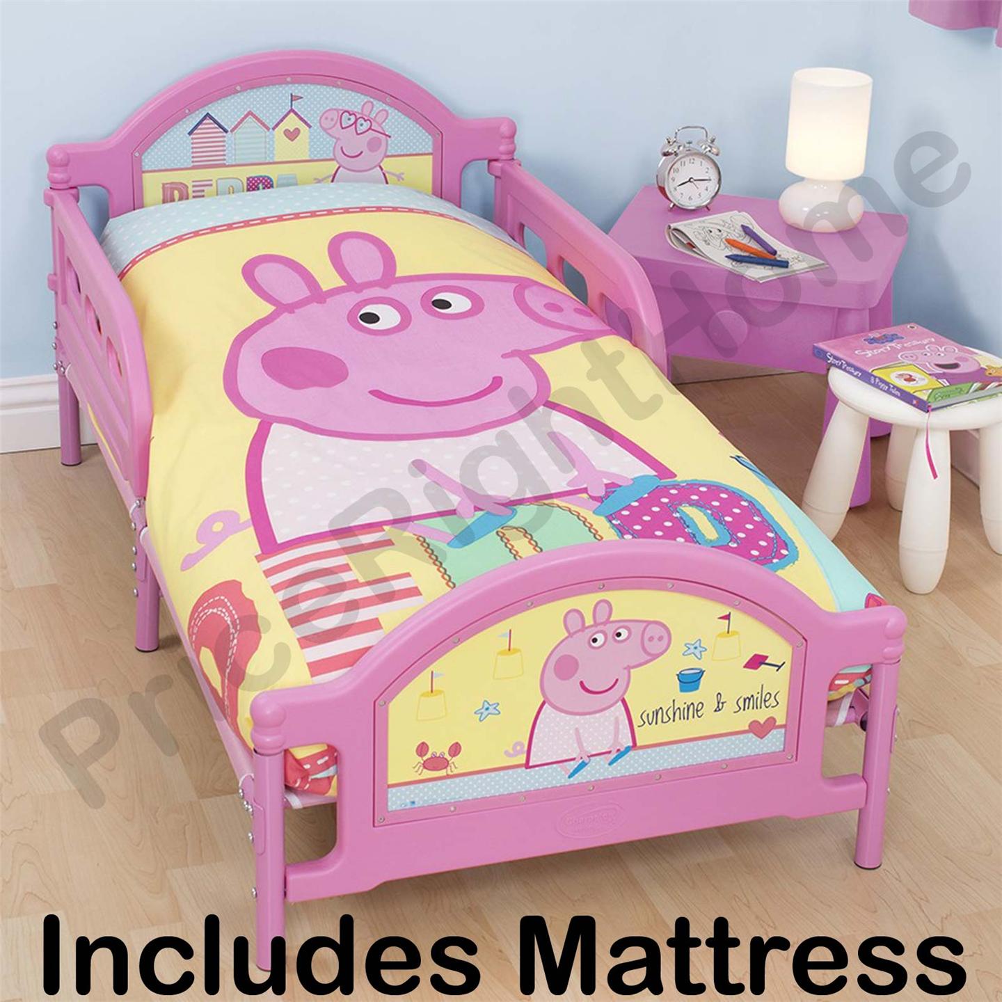 OFFICIAL DISNEY AND CHARACTER JUNIOR TODDLER BEDS WITH MATTRESS NEW