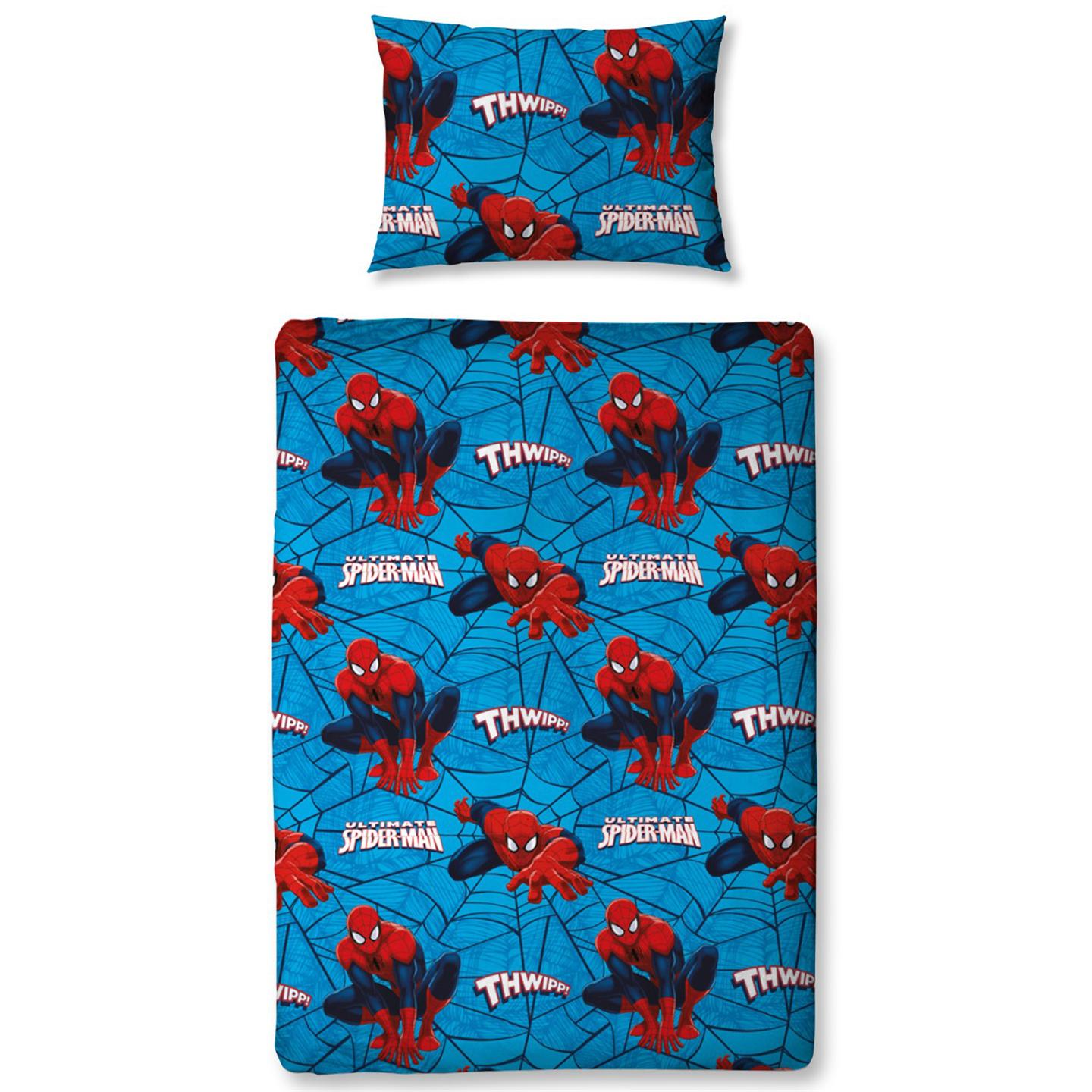 SPIDERMAN JUNIOR COT BED DUVET COVER BEDDING SET 4 IN 1 BUNDLE MARVEL