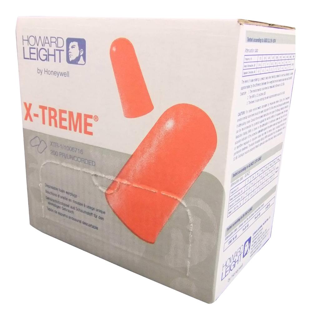 Howard Leight Soft Foam Earplugs (Disposable) X-Treme Box of 200 Pairs
