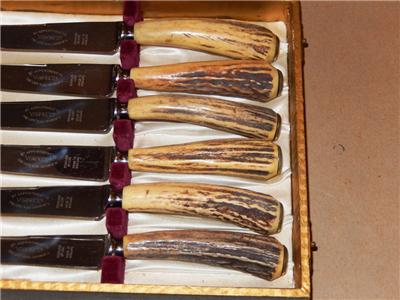 set viners Viners Handle  in piece Ltd and knife the  Stag cheese Knives Steak Forks 4 Made England in