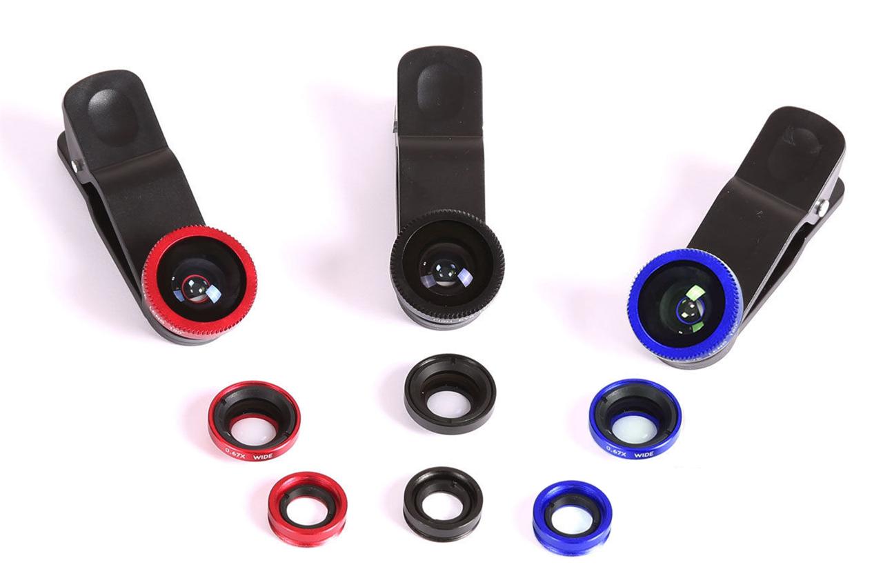 Universal 3in1 Fisheye Wide Macro Mobile Cell Phone Camera Lens Clip