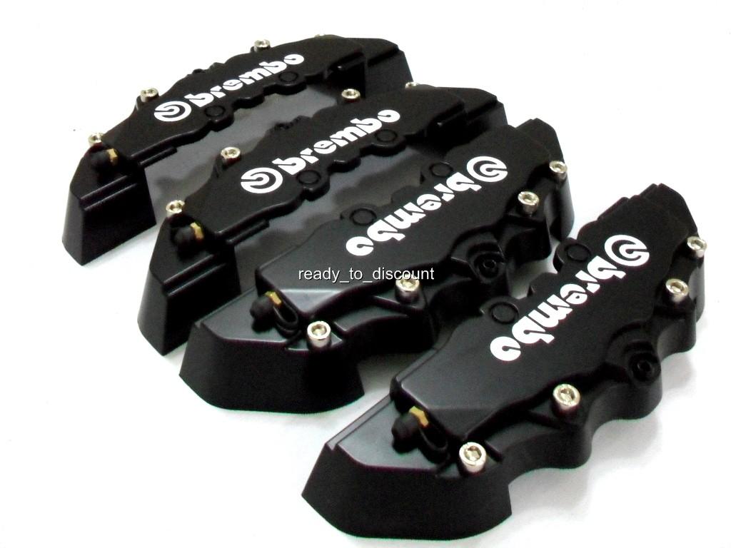 BLACK BREMBO STYLE BRAKE CALIPER COVERS KIT 4PCS F/REAR eBay