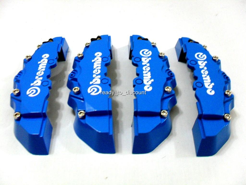 BLUE BREMBO STYLE BRAKE CALIPER COVERS KIT 4PCS FRONT/REAR eBay