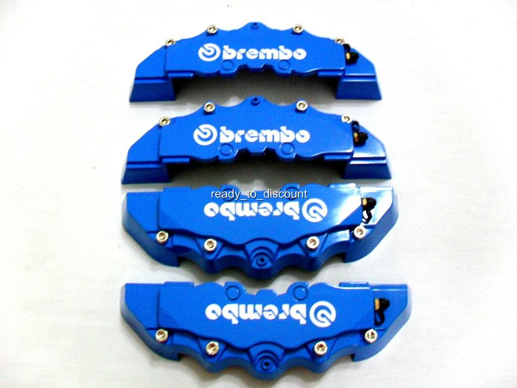 BLUE BREMBO STYLE BRAKE CALIPER COVERS KIT 4PCS FRONT/REAR eBay