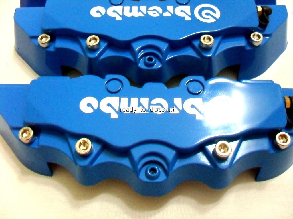 BLUE BREMBO STYLE BRAKE CALIPER COVERS KIT 4PCS FRONT/REAR eBay