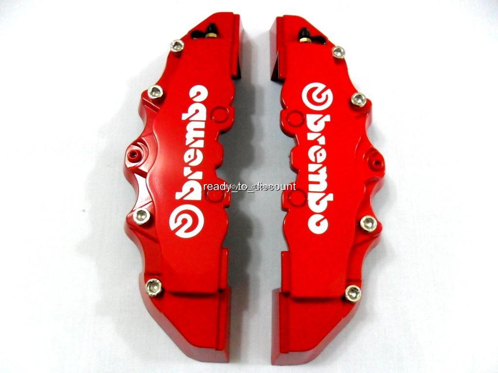 RED BREMBO STYLE BRAKE CALIPER COVERS KIT 1 SET 2PCS
