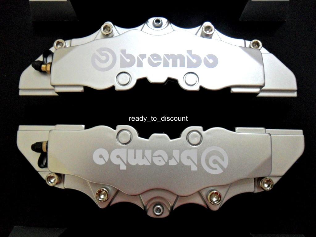 SILVER BREMBO STYLE BRAKE CALIPER COVERS KIT 4PC FRONT/REAR eBay
