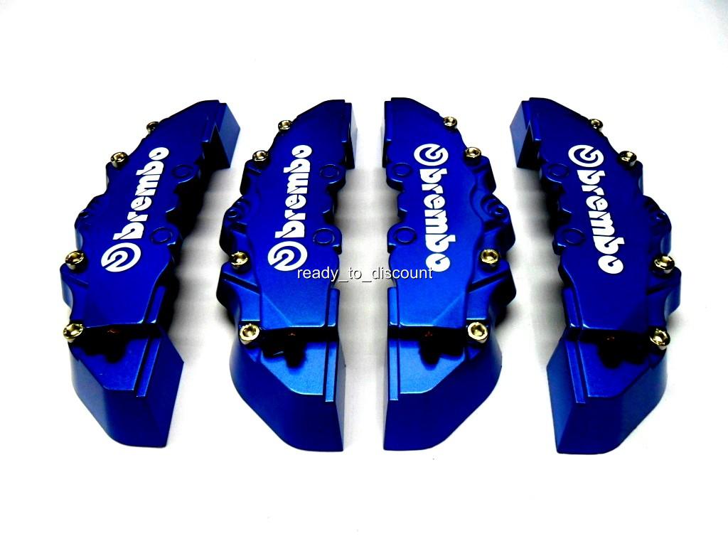 NEW DARK BLUE BREMBO STYLE BRAKE CALIPER COVERS KIT 4PCS FRONT/REAR eBay