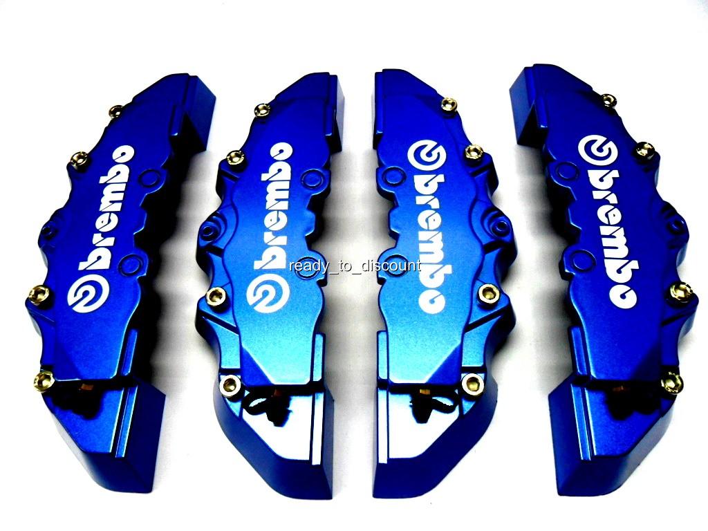 NEW DARK BLUE BREMBO STYLE BRAKE CALIPER COVERS KIT 4PCS FRONT/REAR eBay