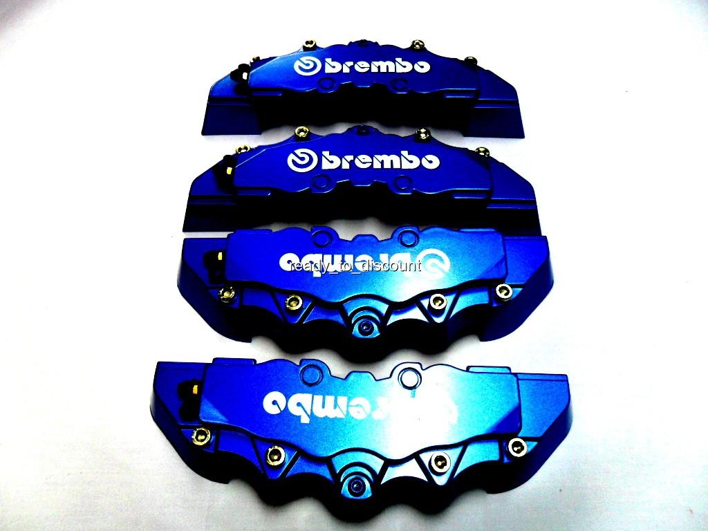 NEW DARK BLUE BREMBO STYLE BRAKE CALIPER COVERS KIT 4PCS FRONT/REAR eBay
