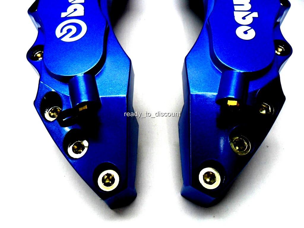 BIG DARK BLUE BREMBO STYLE BRAKE CALIPER COVERS KIT 4PCS FRONT/REAR eBay